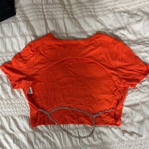 Fashion nova Vibrant Orange Women's Top with Chain Detail